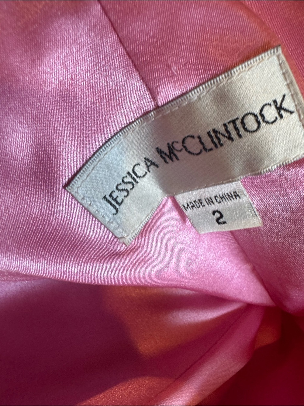 Jessica McClintock Strapless Shimmering Rose Pink Ruched Dress - Picture 6 of 7